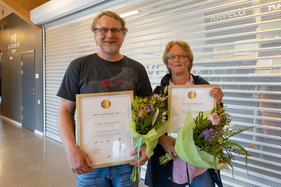 Bild på årets yrkeslärare, Ellinor Rydman och Glenn Andersson
